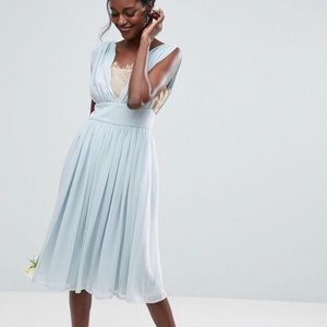 ASOS Bridesmaids Contrast Lace Insert Midi Dress